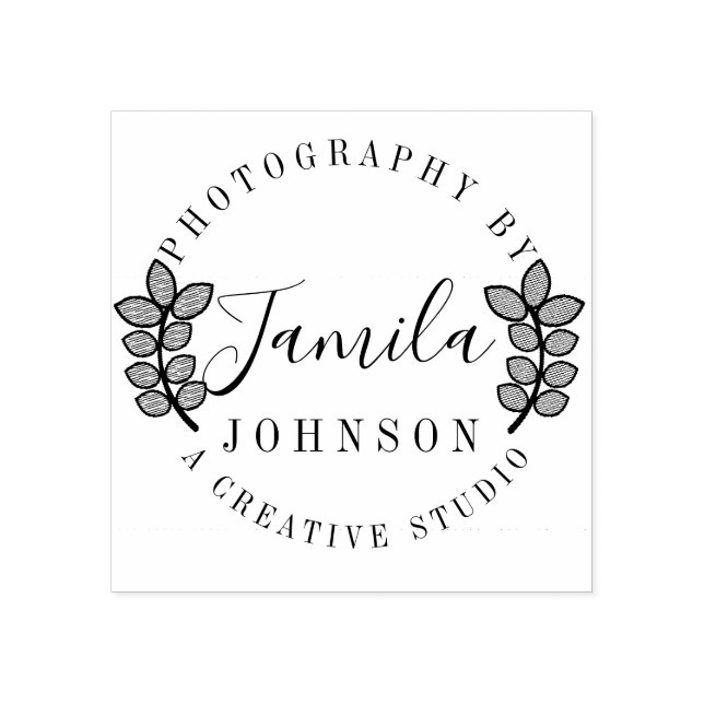 Branch Circular Logo Photography Artist Studio   Rubber Stamp (Imprint)