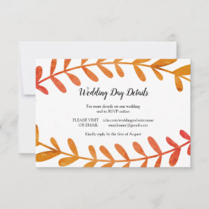 Branch Fall Horizontal - Wedding Day Details Invitation