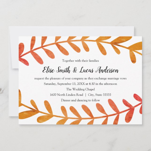 Branch Fall Horizontal - Wedding Invitation (Front)