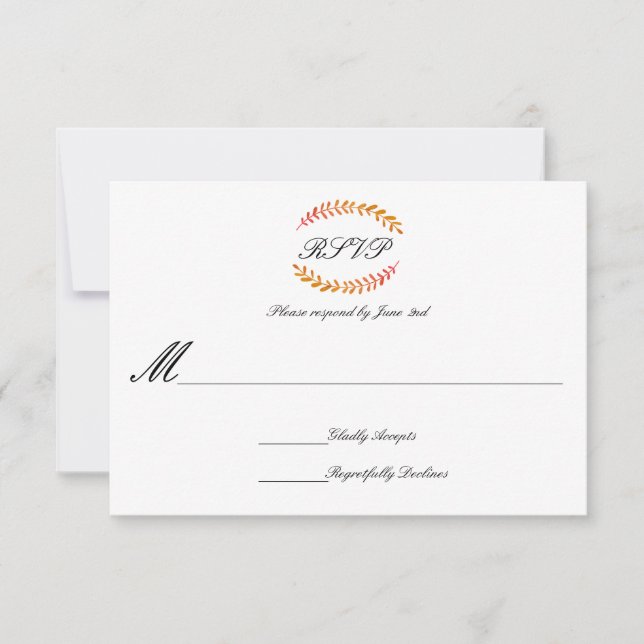Branch Fall Wreath - 3x5 RSVP Card (Front)