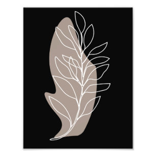 branch line drawing abstract photo print