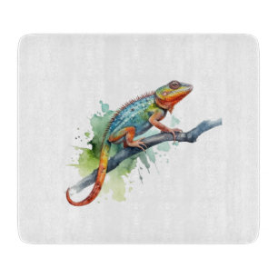 Branch of Colours: Chameleon Art Cutting Board
