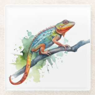 Branch of Colours: Chameleon Art Glass Coaster