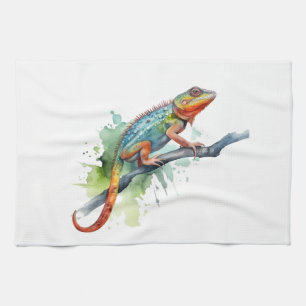 Branch of Colours: Chameleon Art Tea Towel