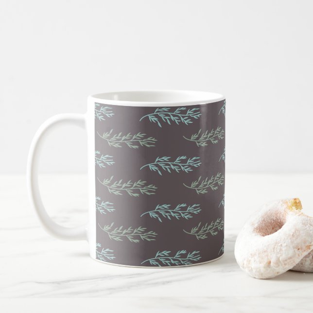 branch pattern coffee mug (With Donut)