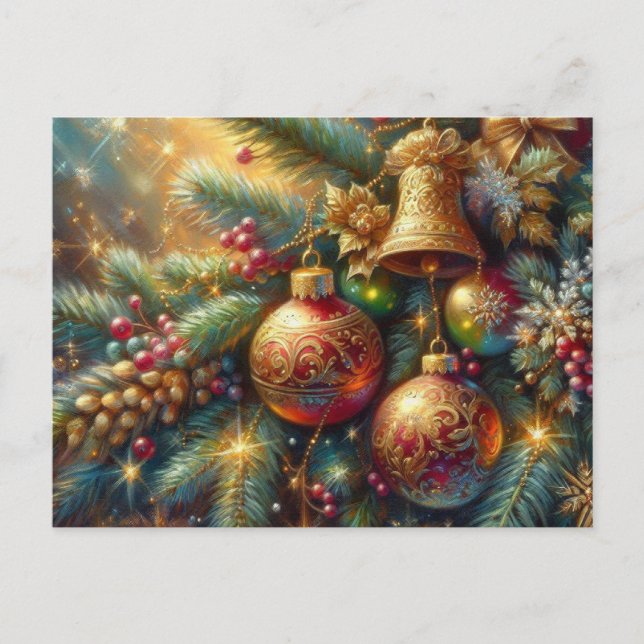 Branch with Christmas Decoration Postcard (Front)