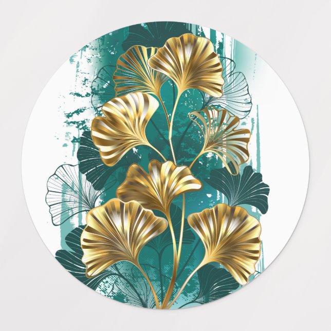 Branch with Golden Leaves Ginko Biloba (Design 1)