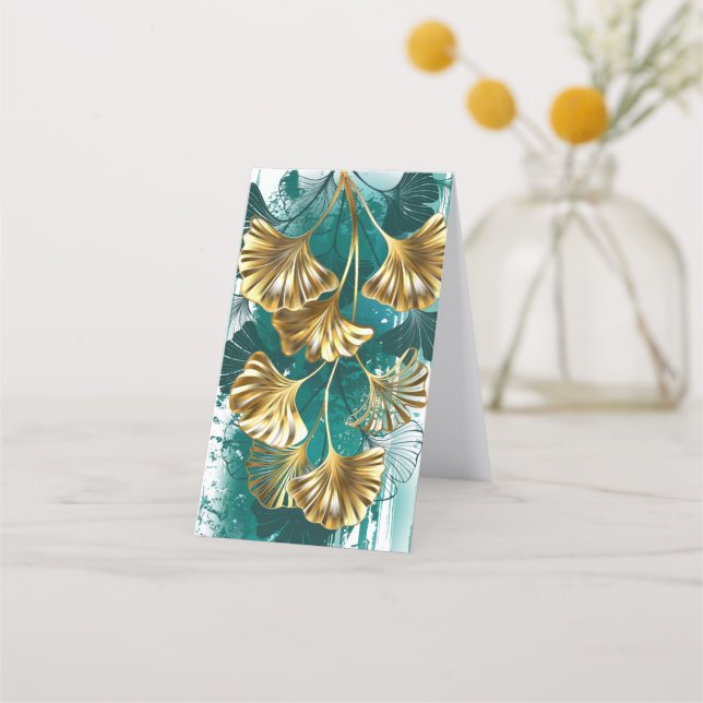 Branch with Golden Leaves Ginko Biloba Appointment Card (Back)