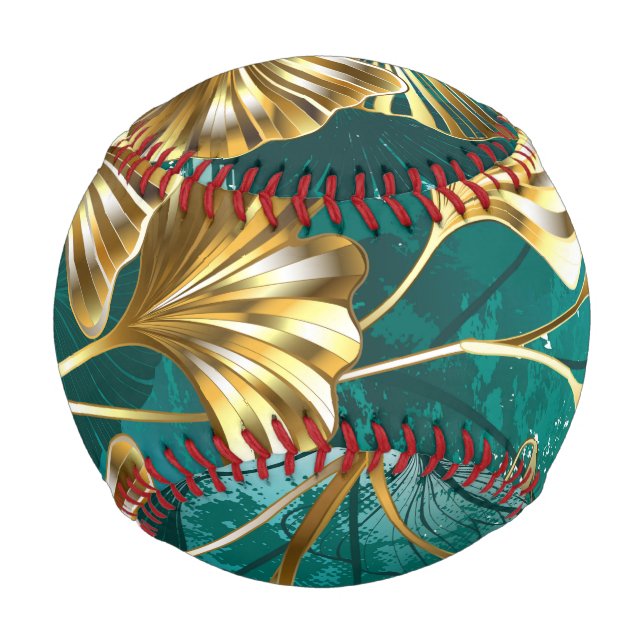 Branch with Golden Leaves Ginko Biloba Baseball (Front)