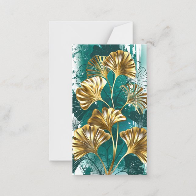 Branch with Golden Leaves Ginko Biloba Card (Front)