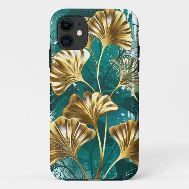 Branch with Golden Leaves Ginko Biloba Case-Mate iPhone Case (Back)