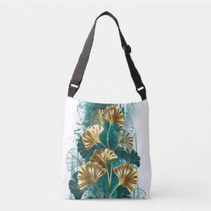 Branch with Golden Leaves Ginko Biloba Crossbody Bag