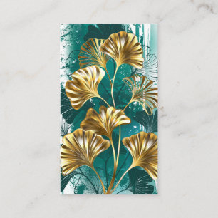Branch with Golden Leaves Ginko Biloba Enclosure Card