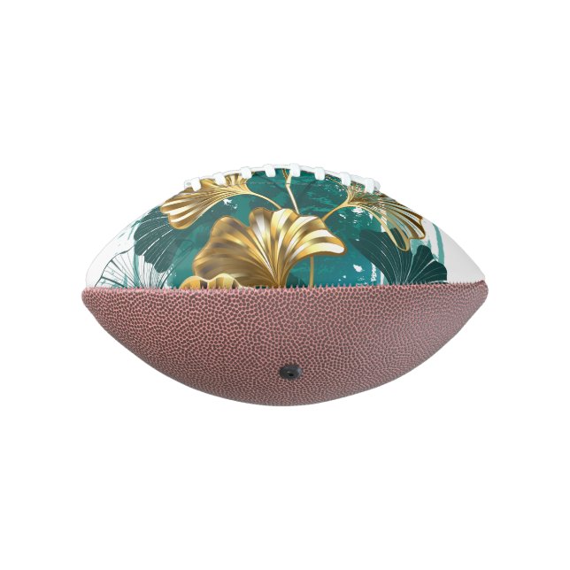 Branch with Golden Leaves Ginko Biloba Football (Rotated 270)