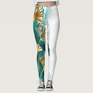 Branch with Golden Leaves Ginko Biloba Leggings