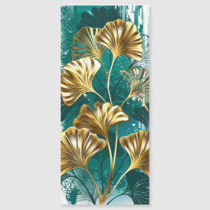 Branch with Golden Leaves Ginko Biloba Magnetic Invitation
