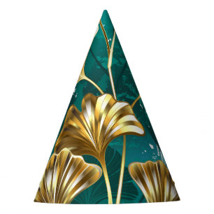 Branch with Golden Leaves Ginko Biloba Party Hat