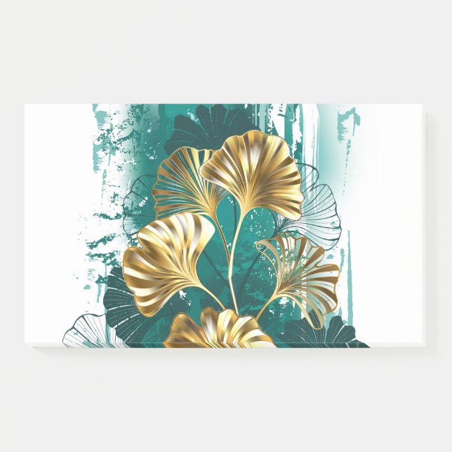 Branch with Golden Leaves Ginko Biloba Post-it Notes (Front)