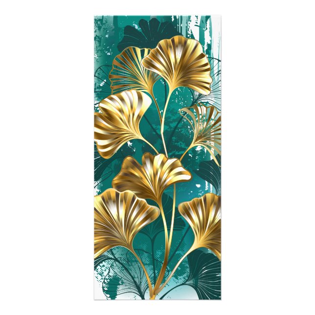 Branch with Golden Leaves Ginko Biloba Rack Card (Front)