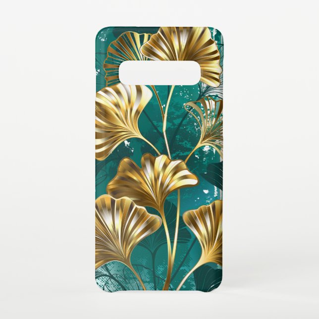 Branch with Golden Leaves Ginko Biloba Samsung Galaxy Case (Back)