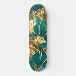 Branch with Golden Leaves Ginko Biloba Skateboard