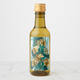 Branch with Golden Leaves Ginko Biloba Wine Label