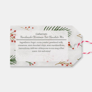 Branches and Berries Christmas Hot Chocolate Mix Gift Tags