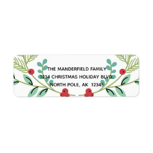 Branches and Berries Holiday Return Address Labels