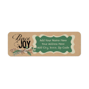 Branches and Berries Peace and Joy Address Labels
