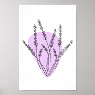 Branches And Leaves Line Art Poster