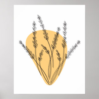 Branches And Leaves Line Art Poster