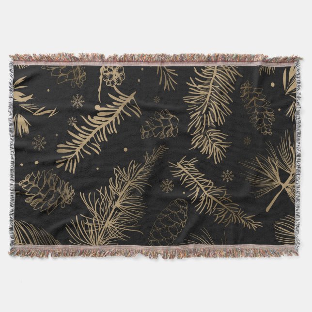 Branches and Pine 2 Throw Blanket (Front)