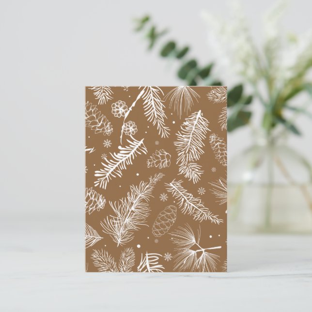 Branches and Pine 3 Holiday Postcard (Standing Front)