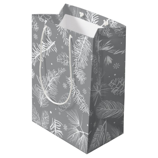 Branches and Pine 4 Medium Gift Bag (Back Angled)