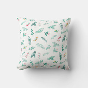 Branches and Pine Needles Pattern Cushion