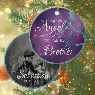 Branches & Butterflies Frame Personalised Memorial Ceramic Ornament