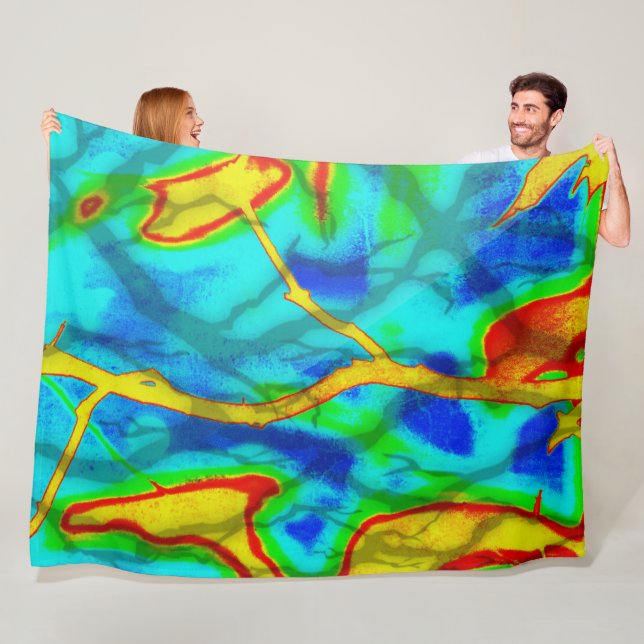 Branches in Bold Colour  Fleece Blanket (In Situ)
