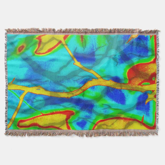 Branches in Bold Colour  Throw Blanket (Front)