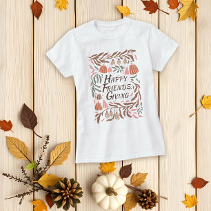 Branches, leaves and pumpkins fall Friendsgiving T-Shirt
