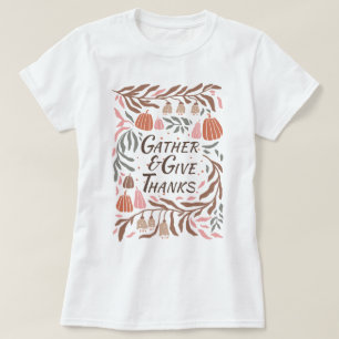 Branches, leaves and pumpkins fall Thanksgiving T-Shirt