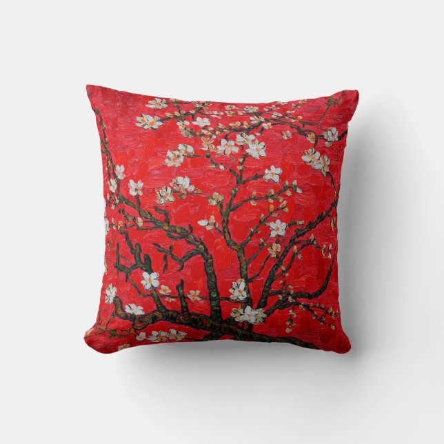 Branches of Almond Tree in Blossom, Van Gogh Cushion (Front)