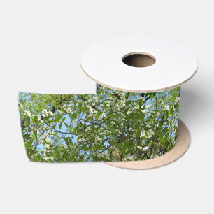 Branches of Dogwood Blossoms Satin Ribbon
