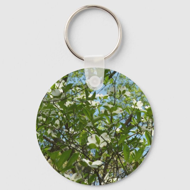 Branches of Dogwood Blossoms Spring Trees Key Ring (Front)