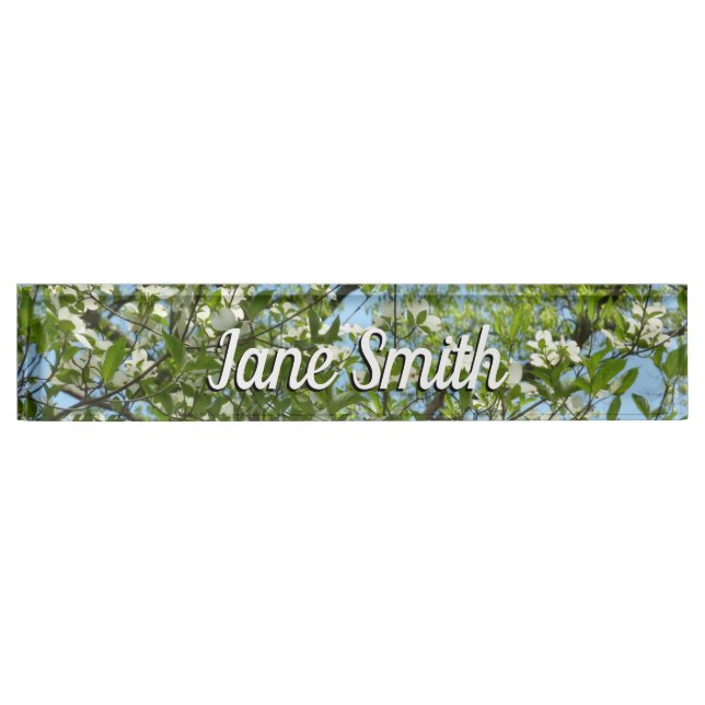 Branches of Dogwood Blossoms Spring Trees Nameplate (Front)