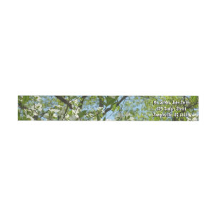 Branches of Dogwood Blossoms Spring Trees Wrap Around Label