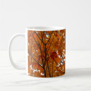Branches of Maple Leaves I Orange Autumn Coffee Mug