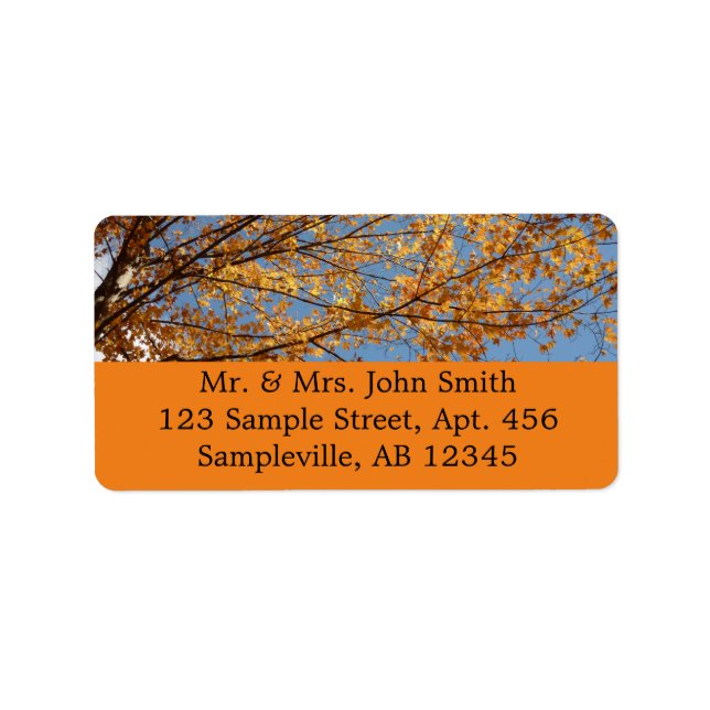 Branches of Maple Leaves II Orange Autumn Label (Front)