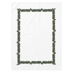Branches of Red Wine Grapes on White Tablecloth