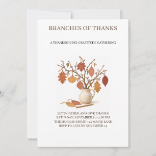 Branches of Thanks Thanksgiving Gratitude Tree Invitation