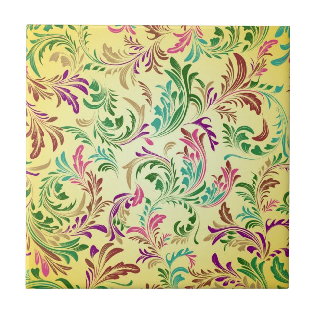 Branches Pattern Design-444555 Ceramic Tile (Front)